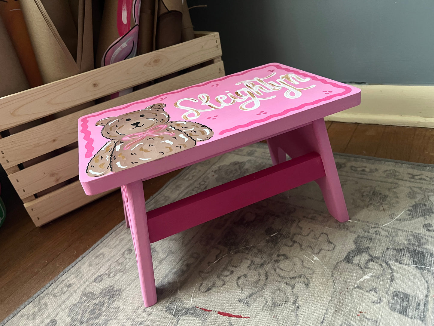 CUSTOM painted stool