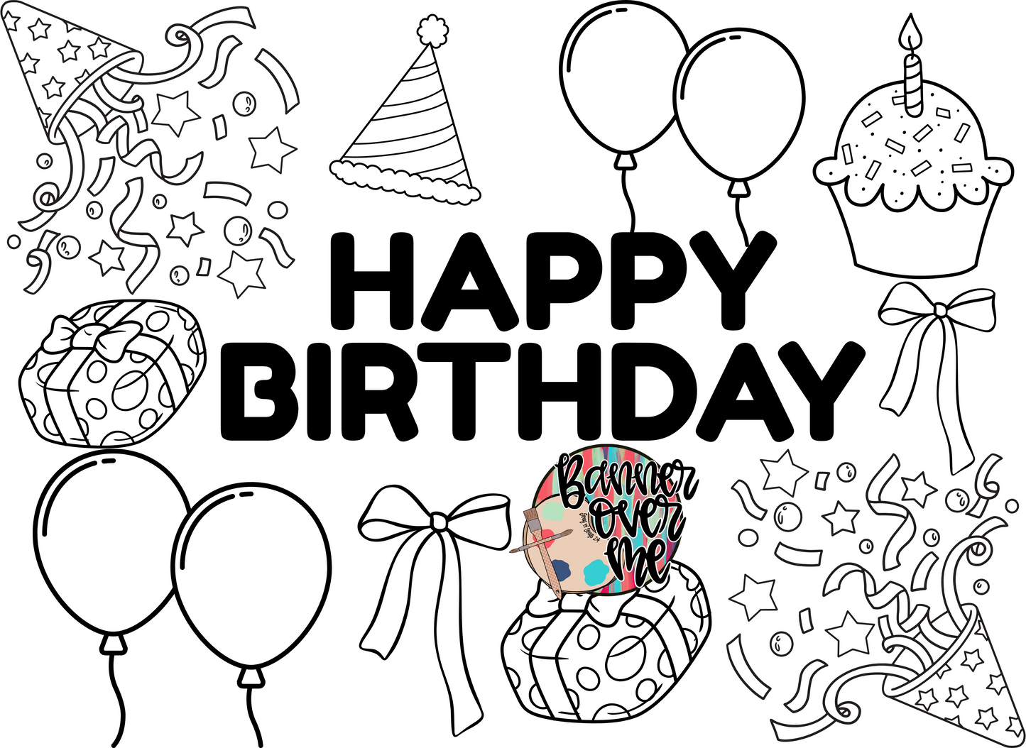 CUSTOM Coloring sheet banners