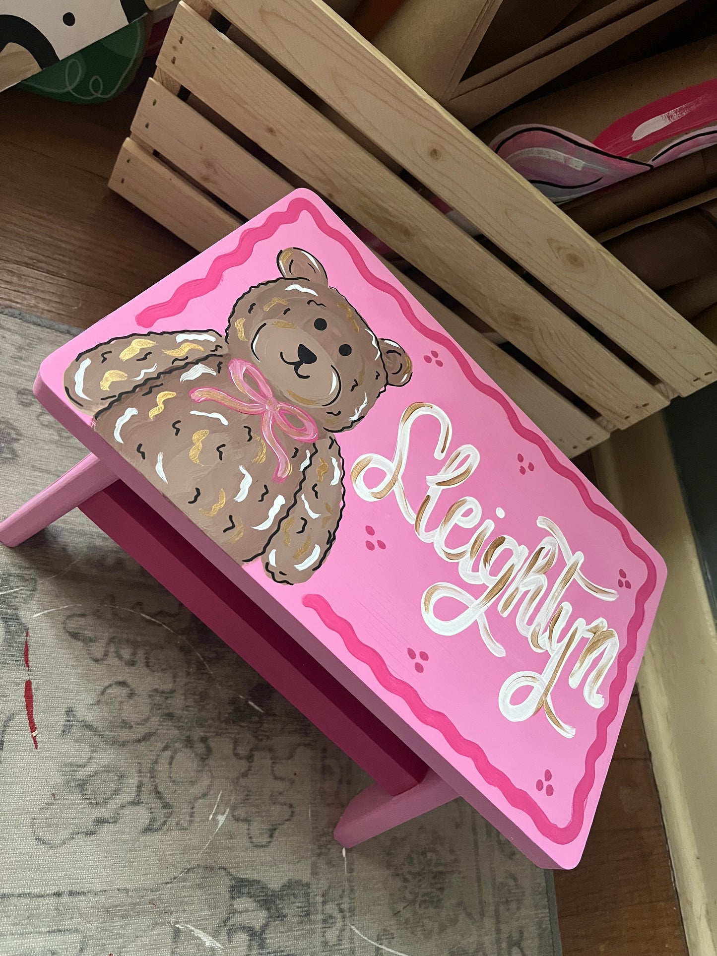 CUSTOM painted stool