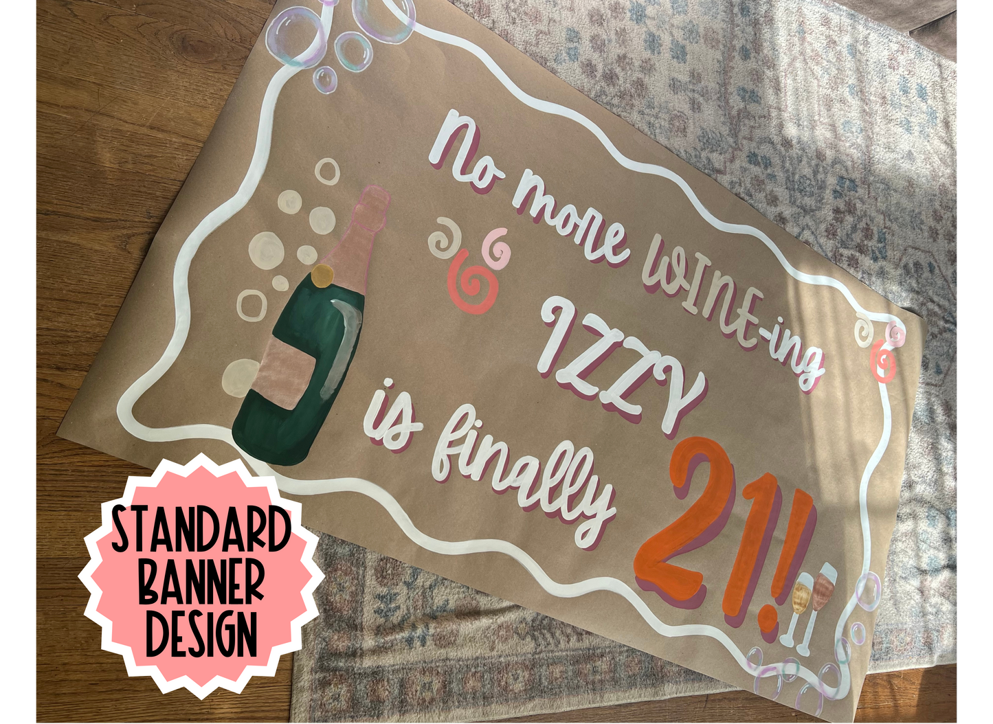STANDARD CUSTOM hand painted Banner - PLEASE ORDER 2 WEEKS in advance of your event date! (Copy)