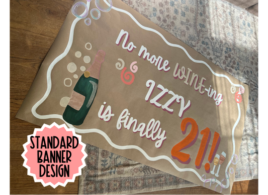 STANDARD CUSTOM hand painted Banner - PLEASE ORDER 2 WEEKS in advance of your event date! (Copy)