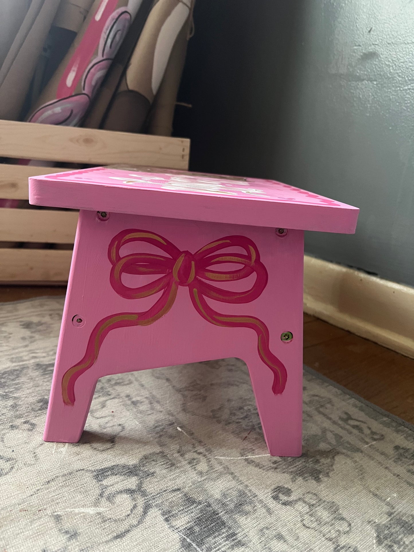 CUSTOM painted stool