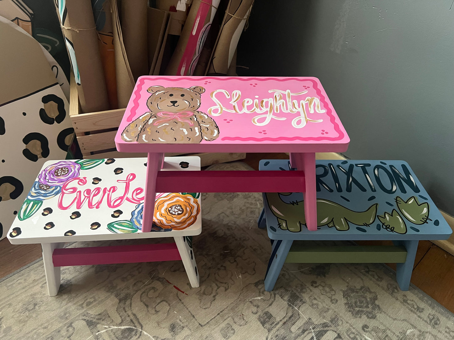 CUSTOM painted stool