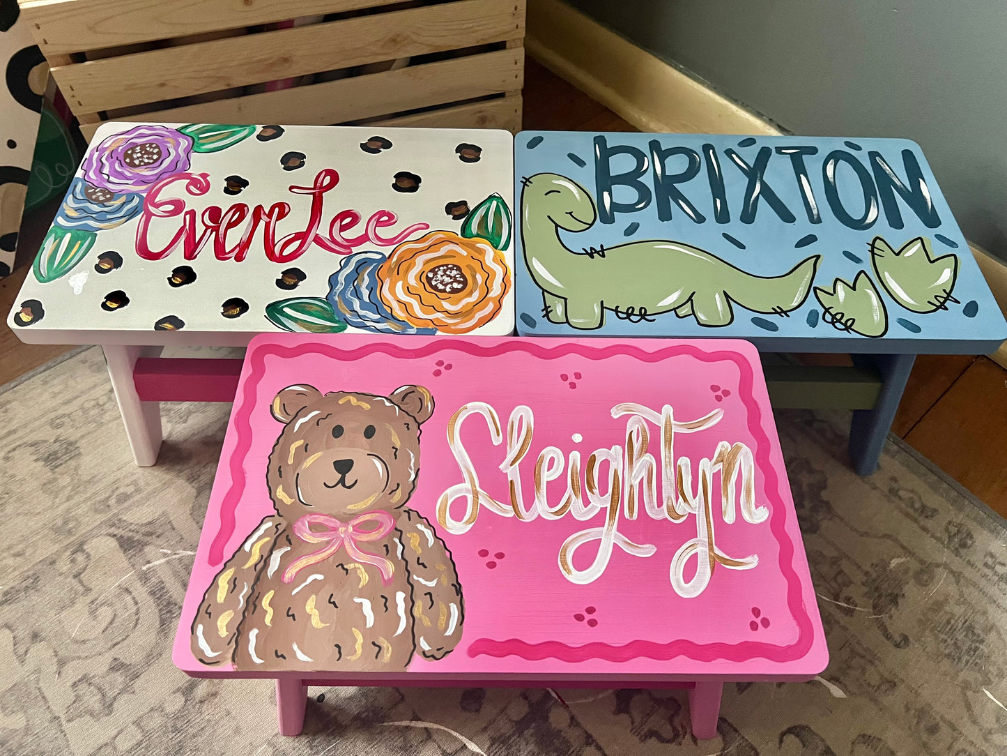 CUSTOM painted stool