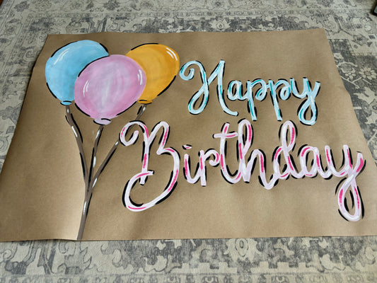 Happy Birthday Balloon Banner