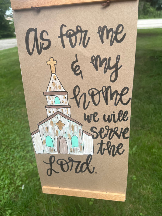 We will serve the lord Mini banner with frame