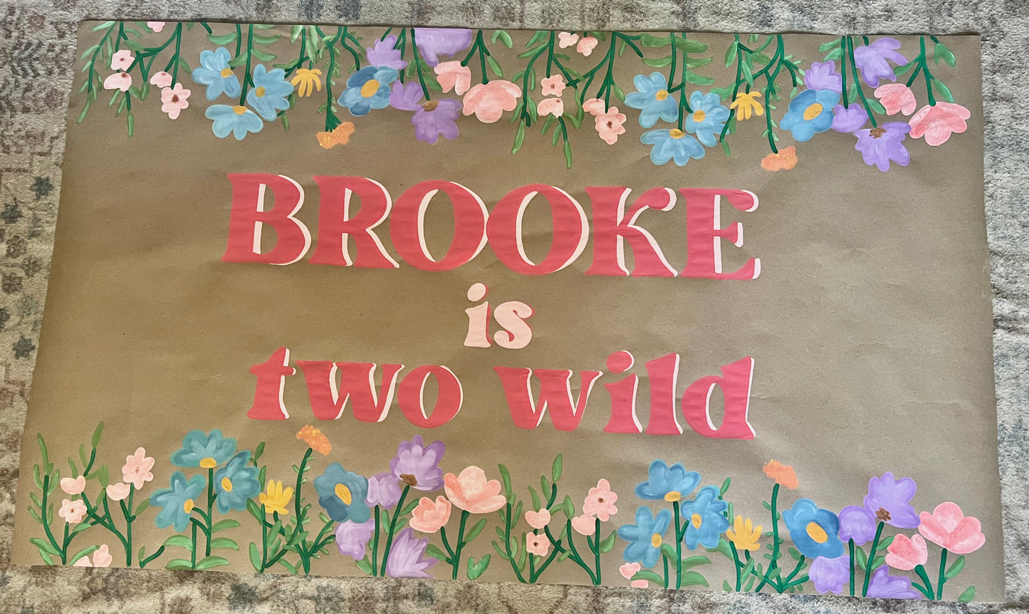 PREMIUM CUSTOM hand painted Banner - PLEASE ORDER 2 WEEKS in advance of your event date!