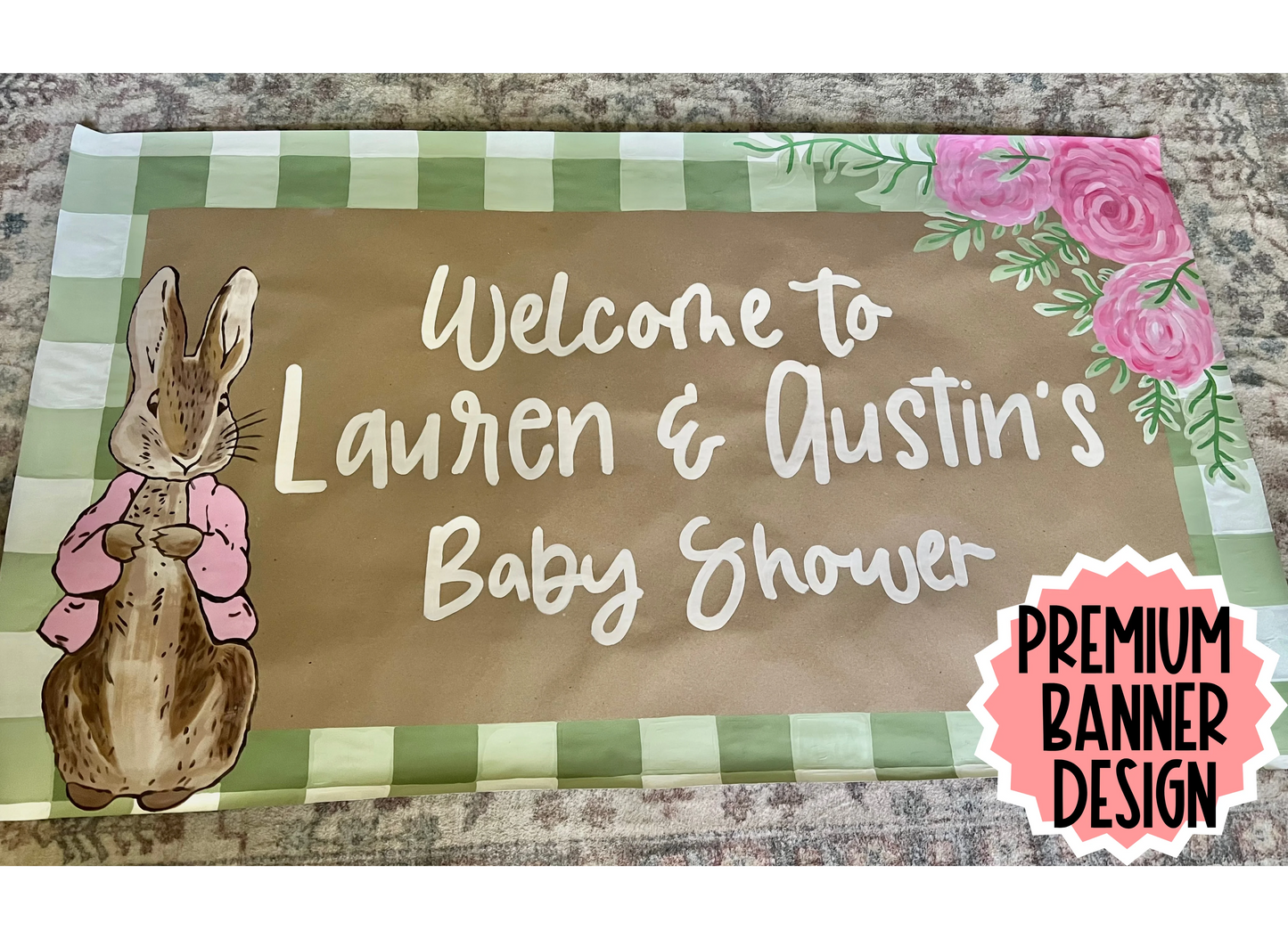 60” CUSTOM hand painted Banner - PLEASE ORDER 2 WEEKS in advance of your event date!