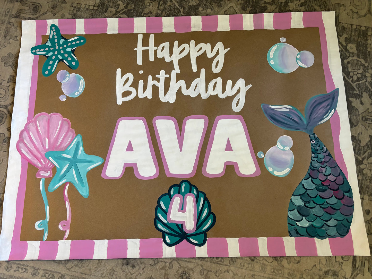 60” CUSTOM hand painted Banner - PLEASE ORDER 2 WEEKS in advance of your event date!