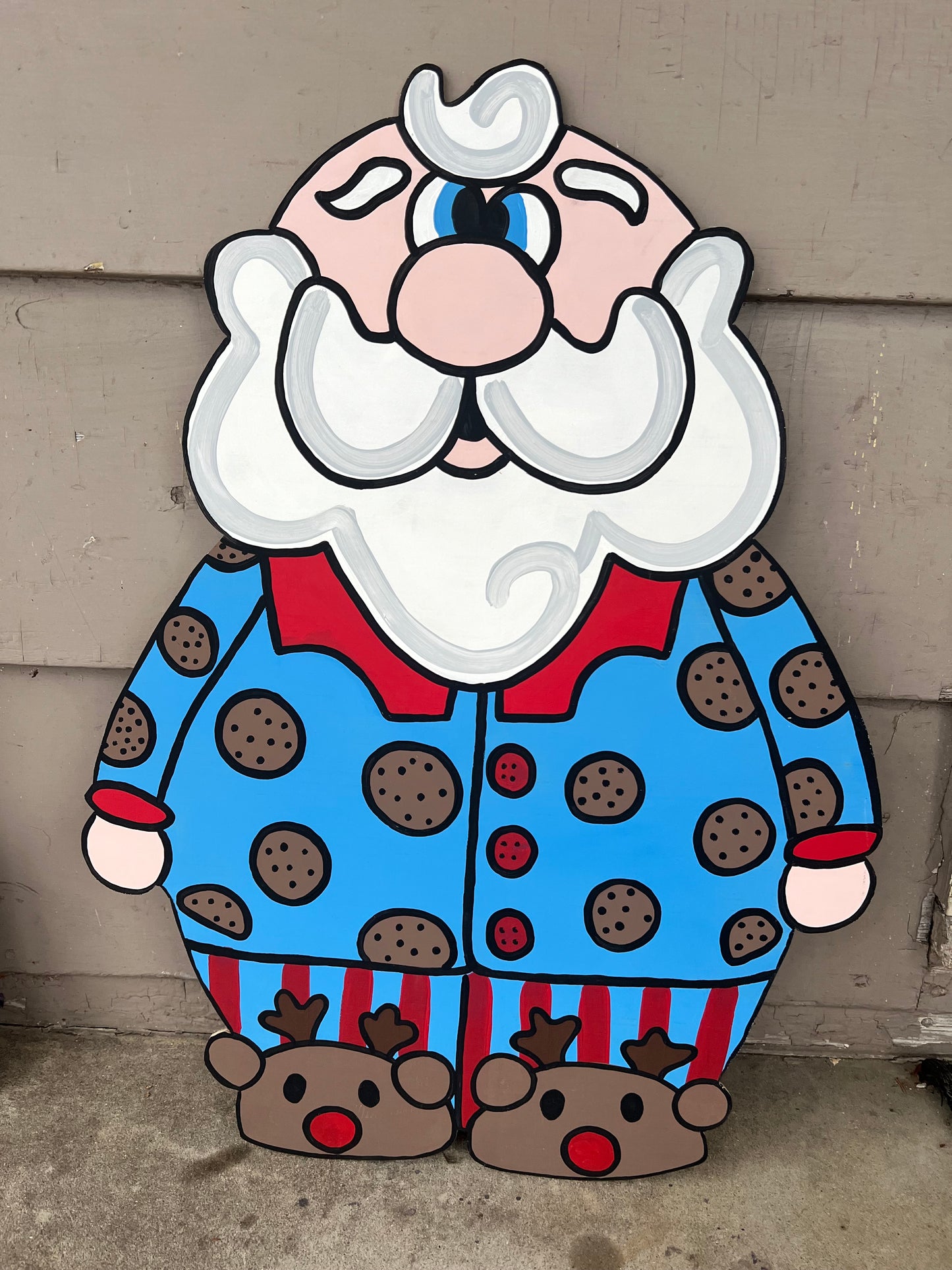 Santa pajamas Doorhanger