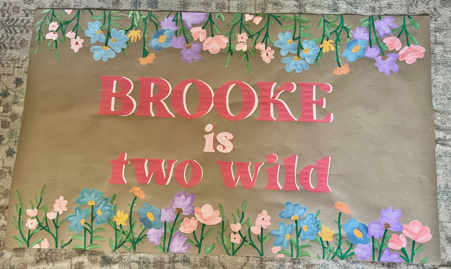 60” CUSTOM hand painted Banner - PLEASE ORDER 2 WEEKS in advance of your event date!