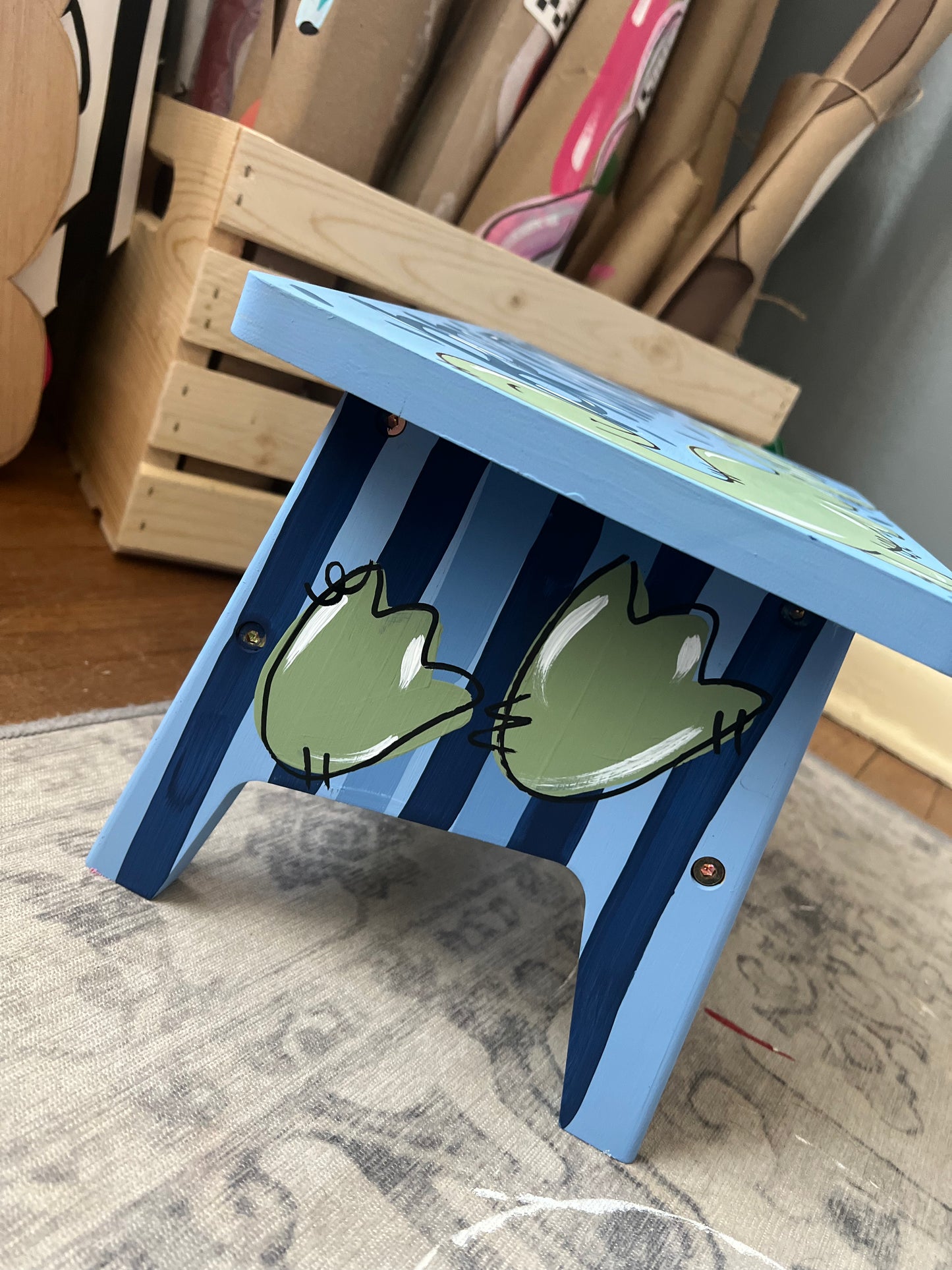 CUSTOM painted stool